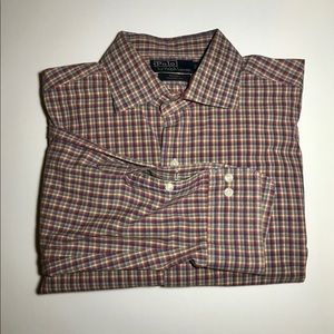 Polo checkered long sleeve button down